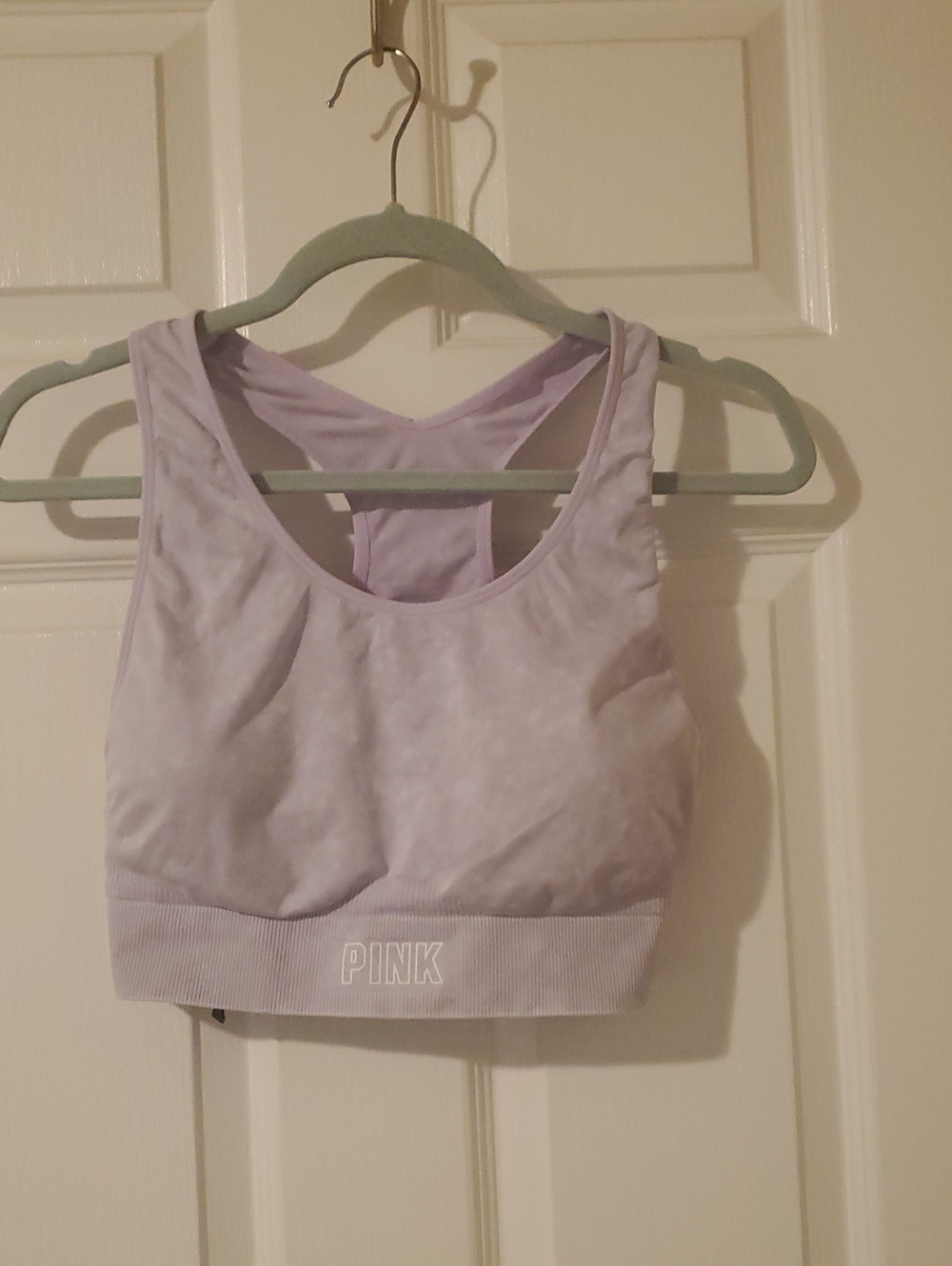 PINK Victoria's Secret Light Lavender Seamless Racerback Sports Bra